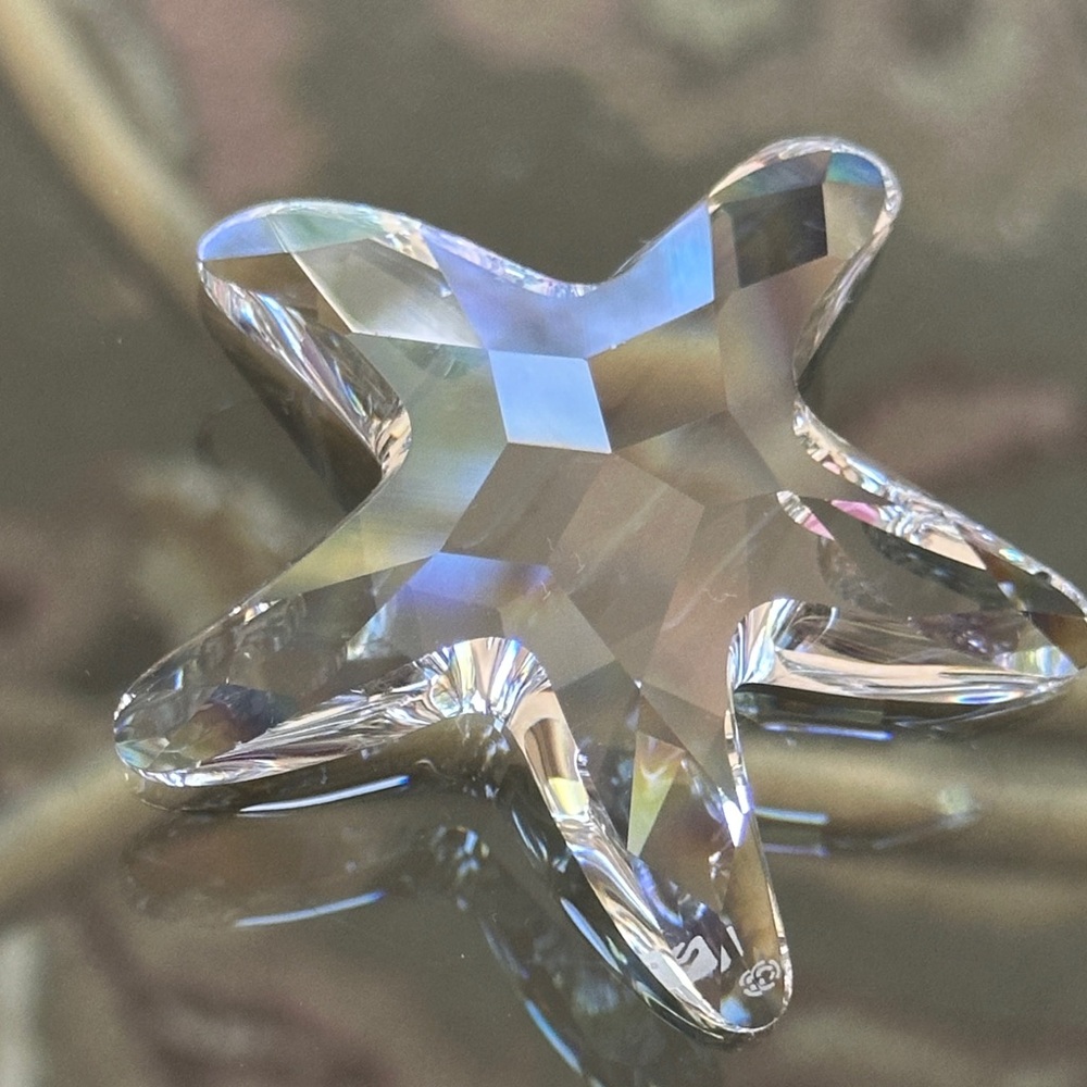 Swarovski Iridescent Crystal Starfish - Clear with Blue and Yellow Sheen